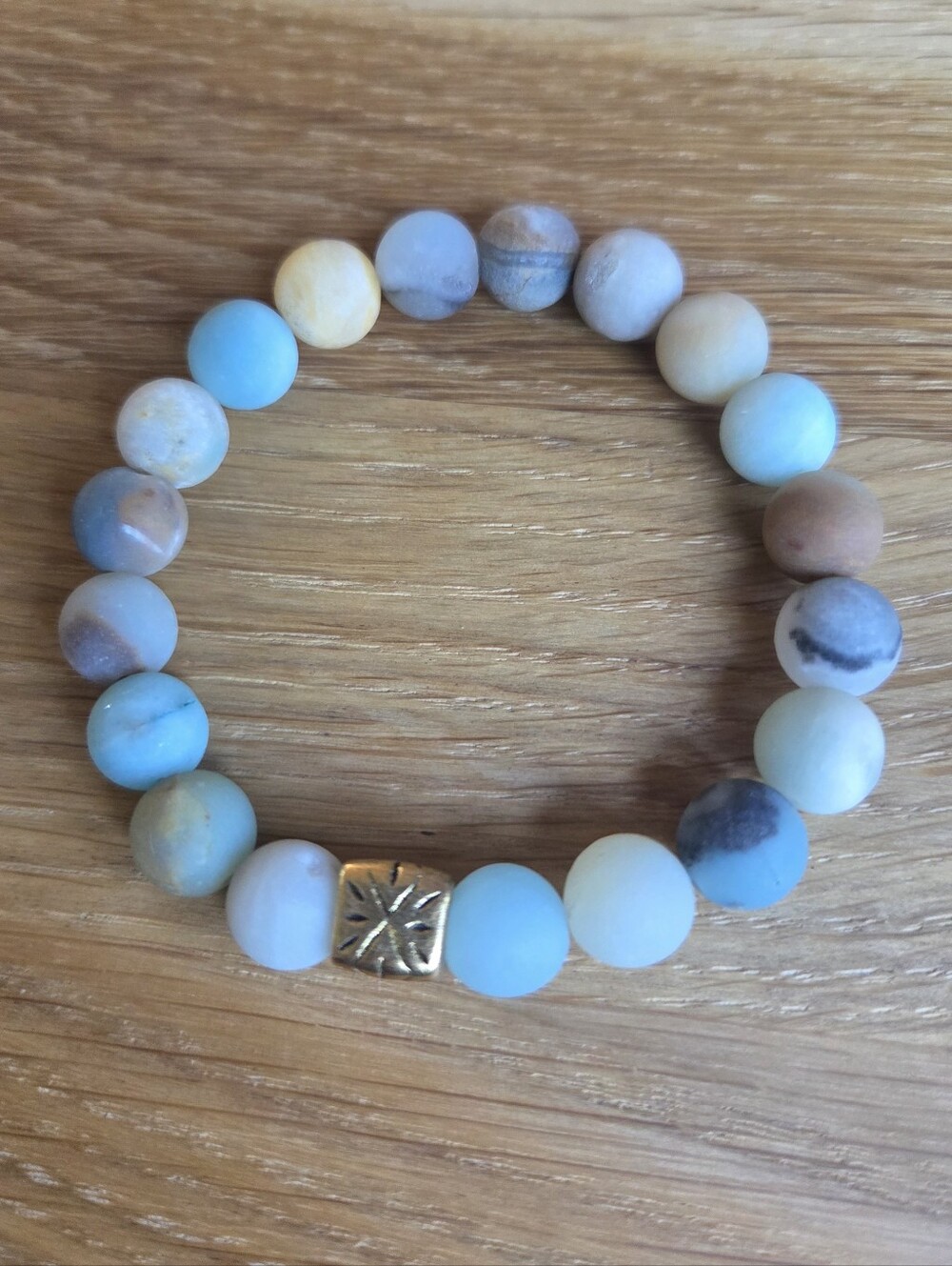 Amazonite Beaded Stretch Bracelet | Handmade - Picture 5 of 12